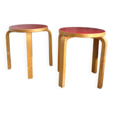 2 vintage Alvar Aalto E60 stools