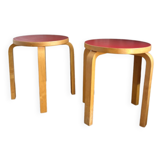 2 tabourets Alvar Aalto E60 vintage