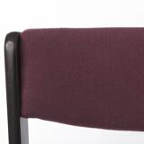 1 of 6 Vintage German Dining Chair, 1950s–1960s, Black Beechwood, Pastel