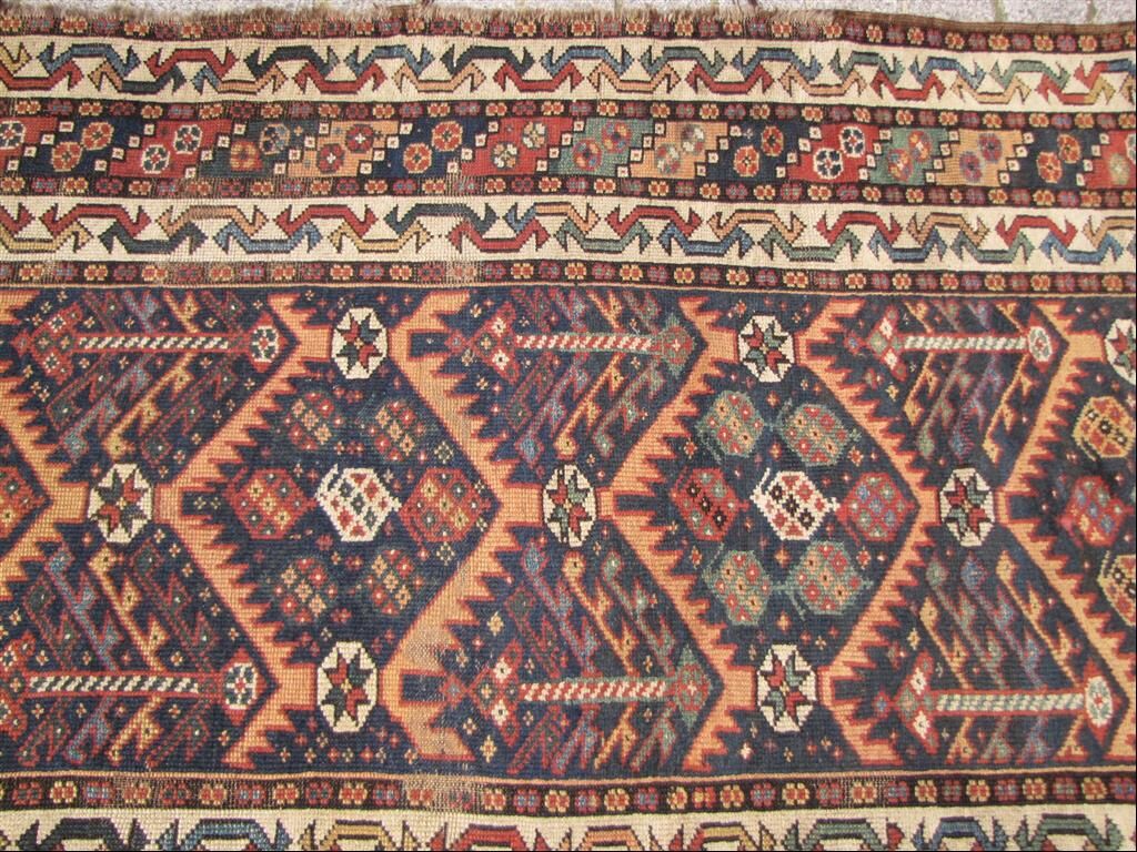 Old Persian rug 19th century handmade 118 X 215 cm