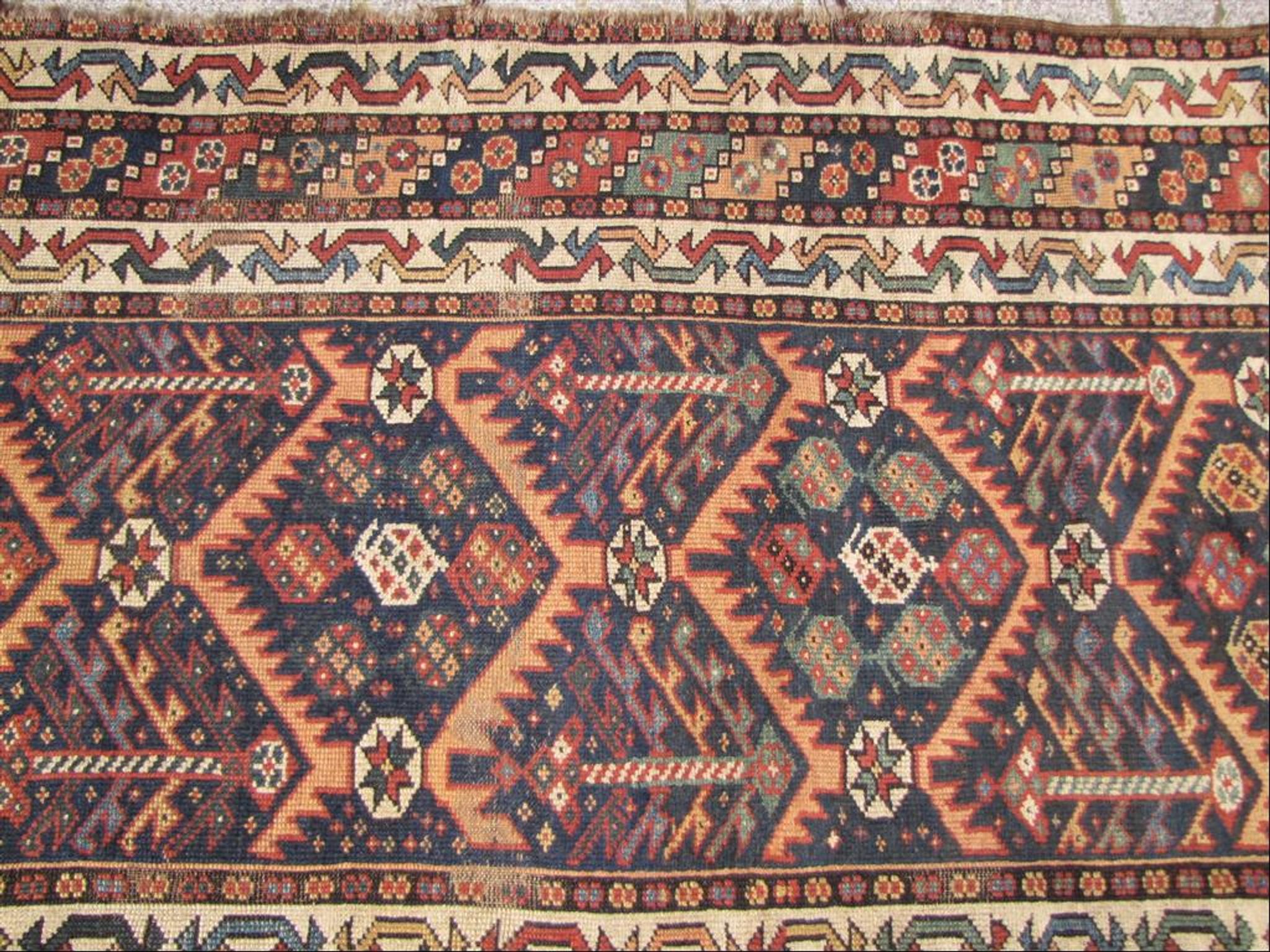 Old Persian rug 19th century handmade 118 X 215 cm