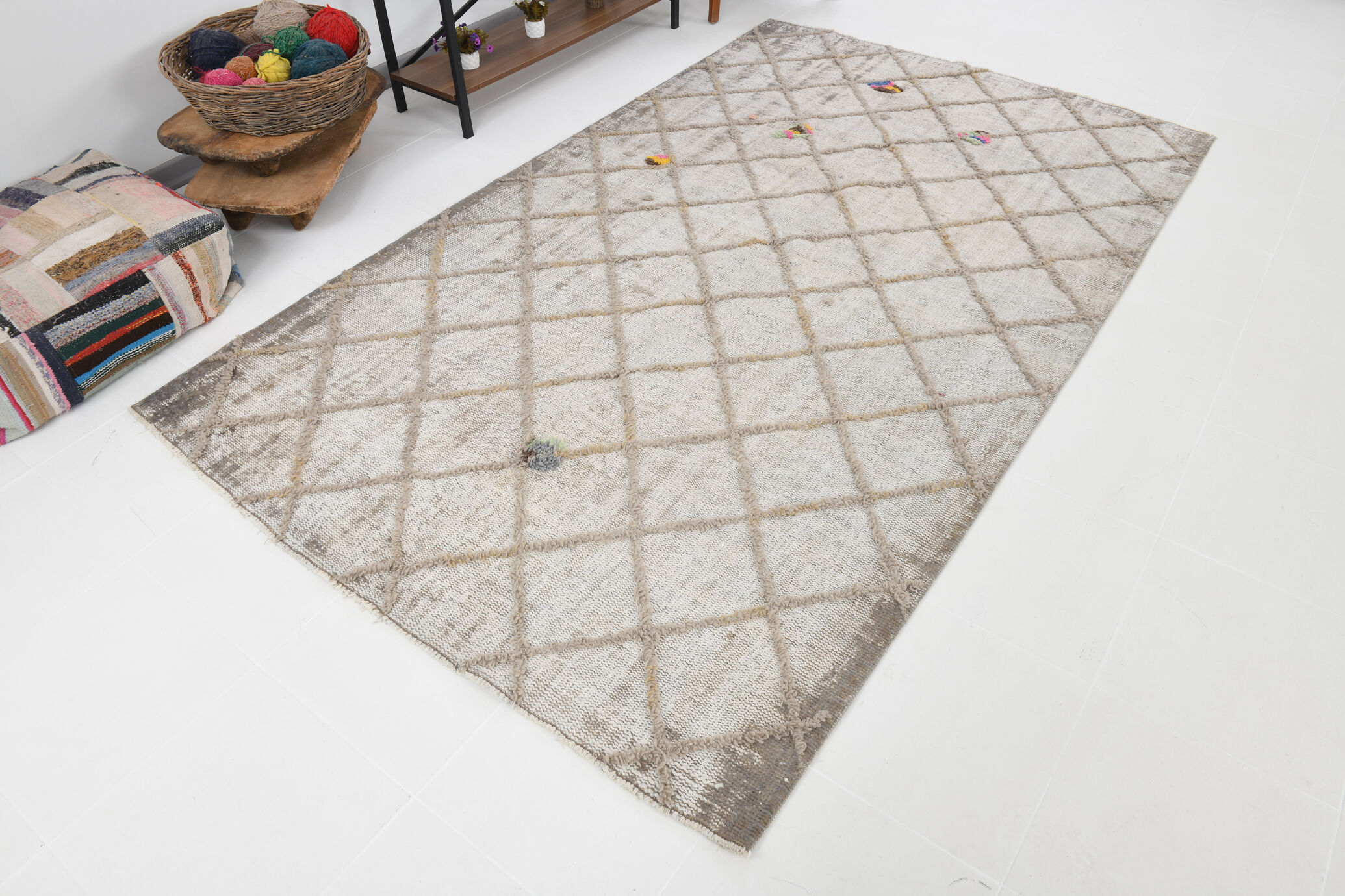 Scandinavian Wool Vintage Rug,286x172Cm