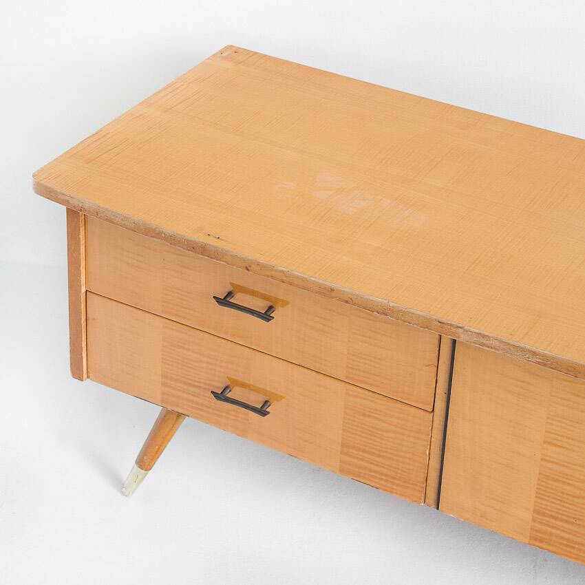 Vintage low sideboard / TV cabinet (former dressing table). France, 1960s