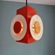 Space Age cascade chandelier in orange and white lacquered metal, RAAK, 1970