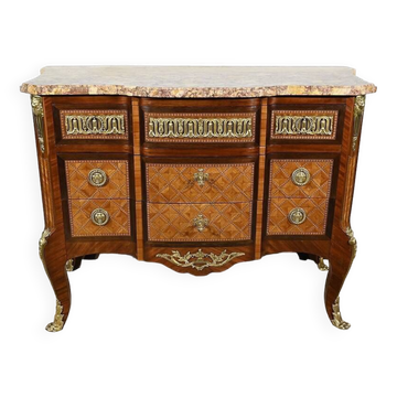 Rosewood and Amaranth chest of drawers, Louis XV / Louis XVI Transition style – Late 19th century