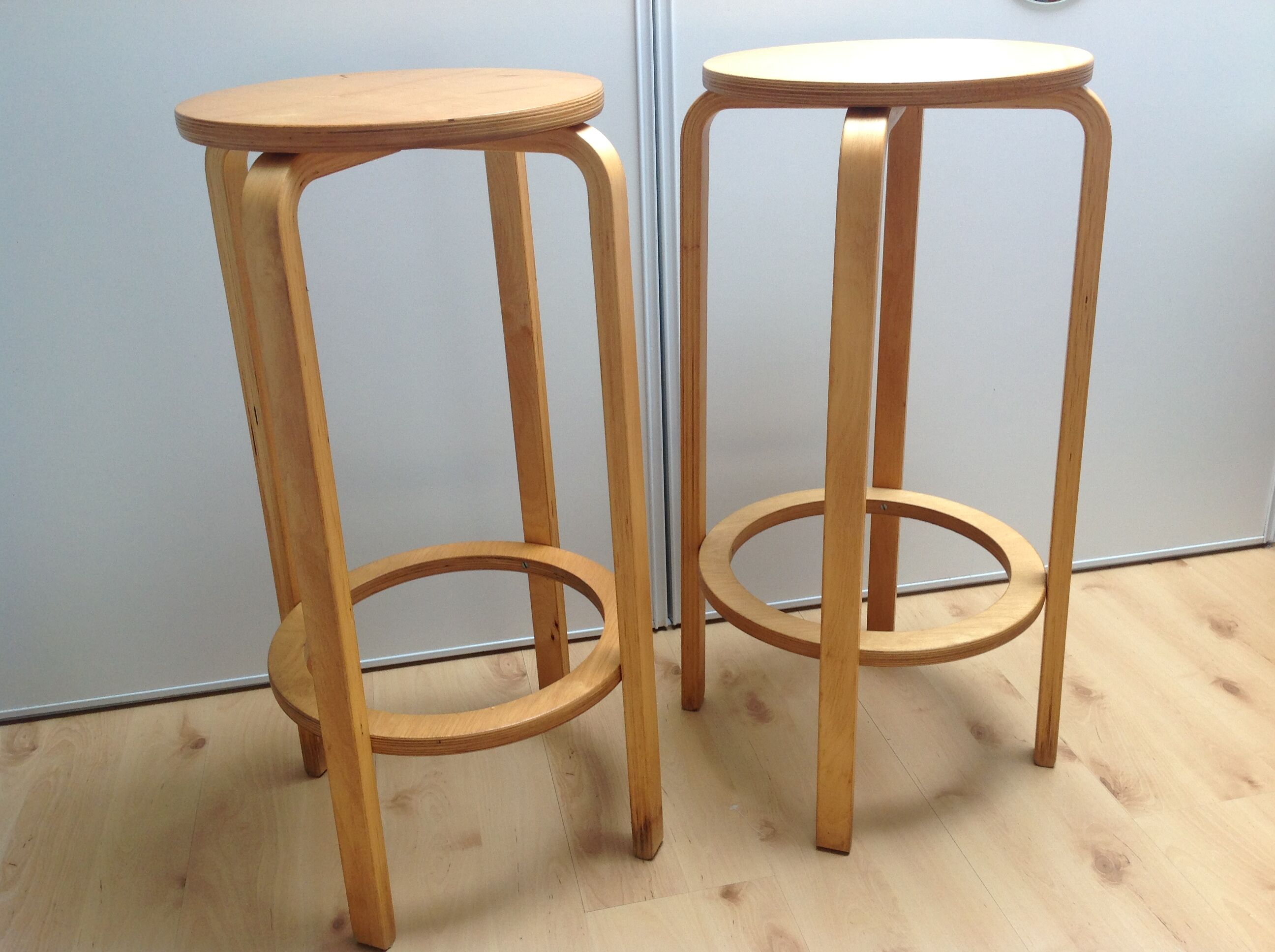 Pair of high Scandinavian/vintage style stools 60s-70s