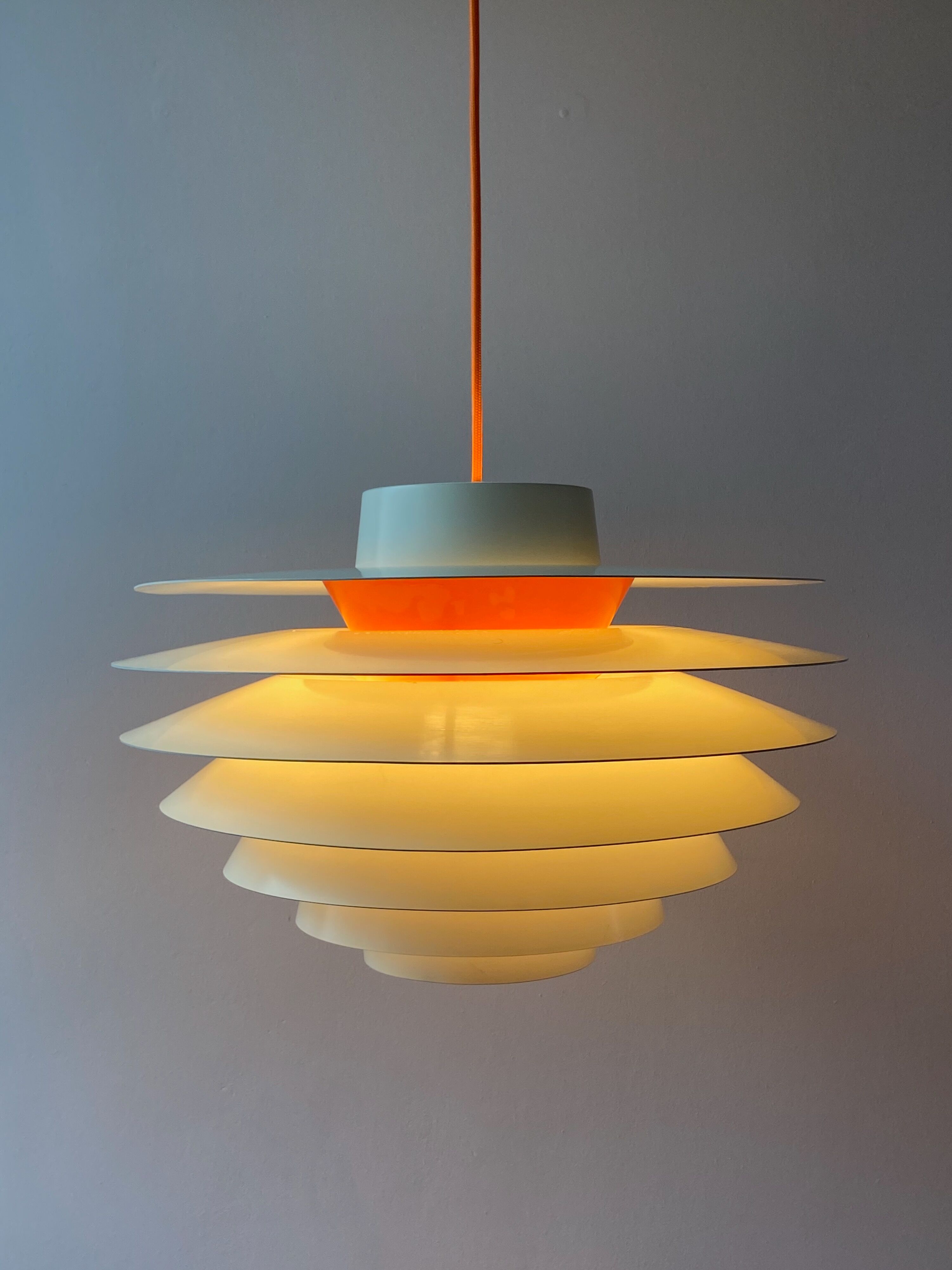 Sven middelboe verona pendant in white and orange by nordisk solar, denmark