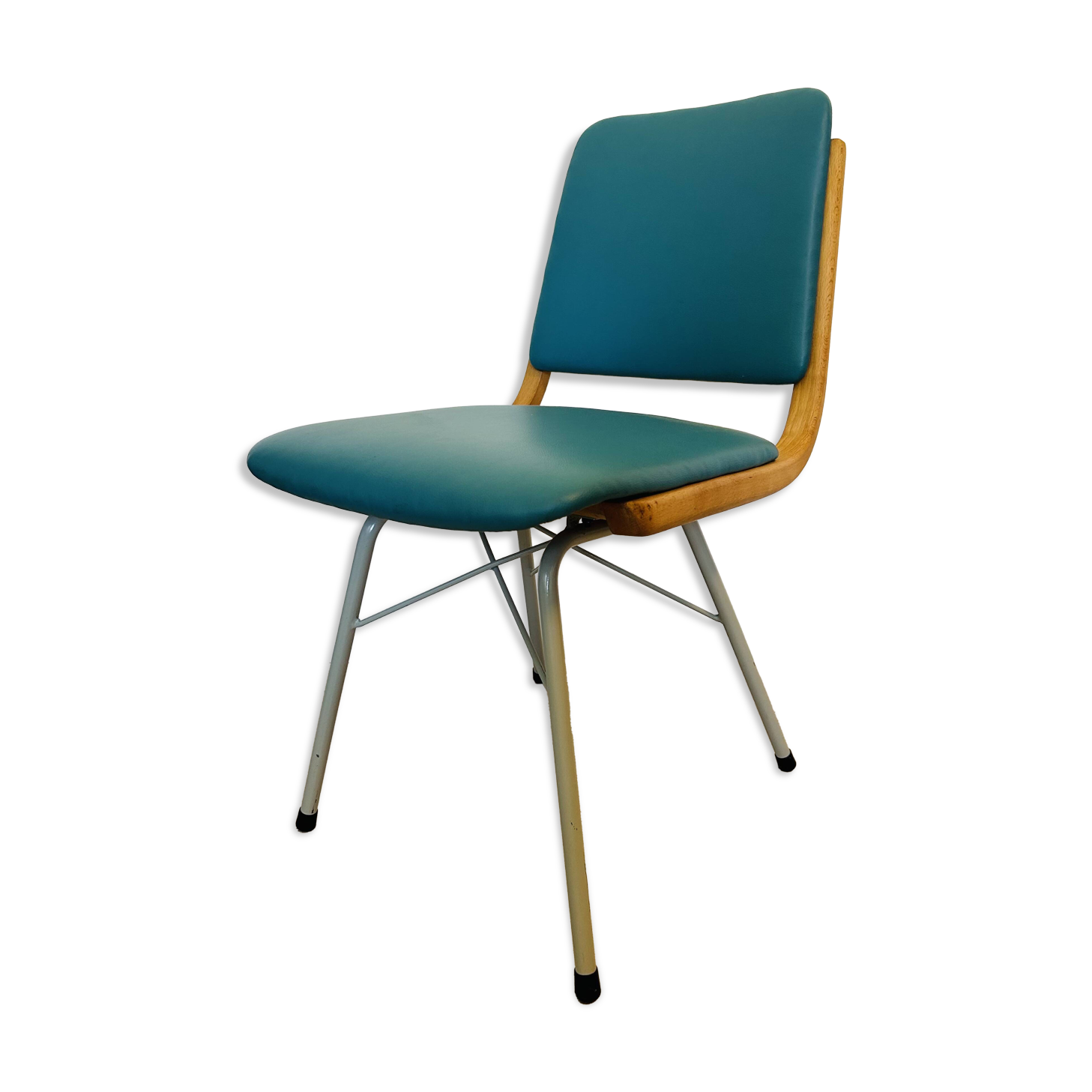 Vintage Turquoise Dining Chair by TON, from Czechoslovakia 1960’s