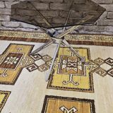 Table basse octogonale verre fumé 1970