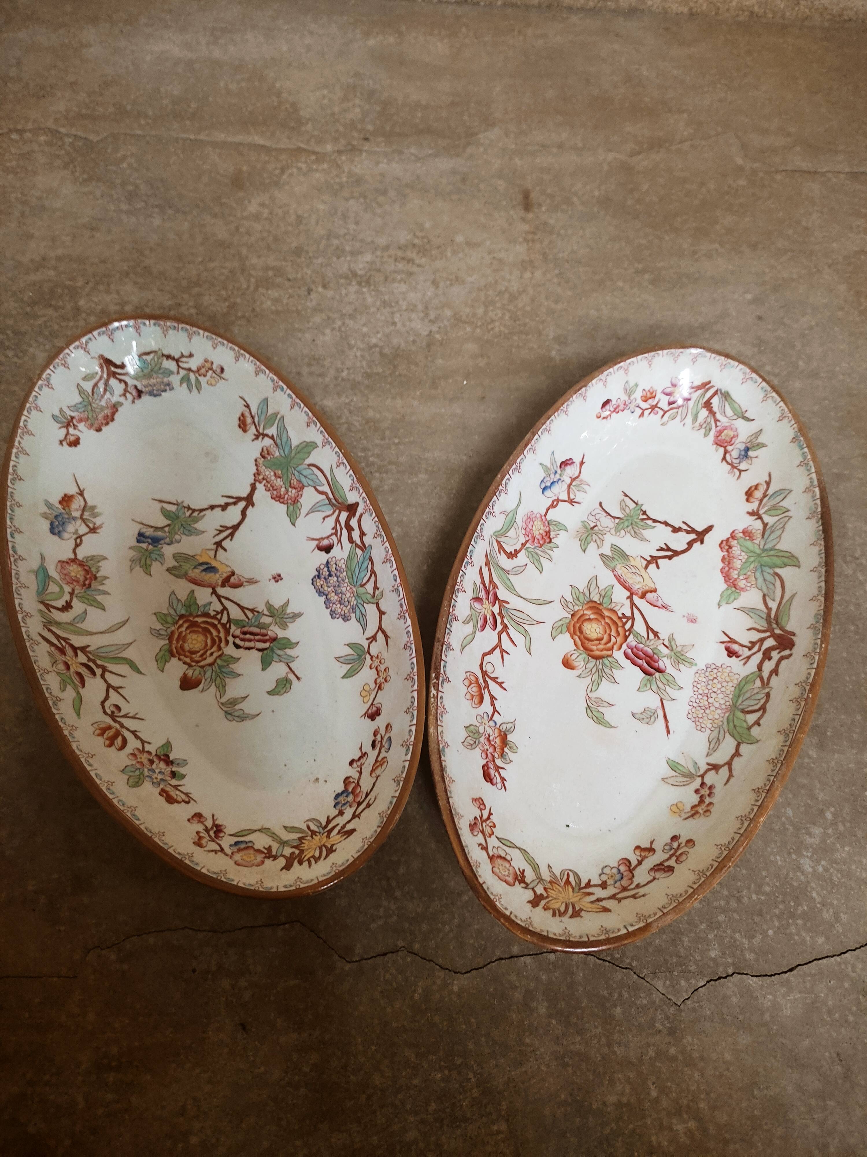 2 earthenware raviers by Sarreguemines