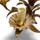 1960s Hollywood Style Gold Metal Chandelier, Fleuri