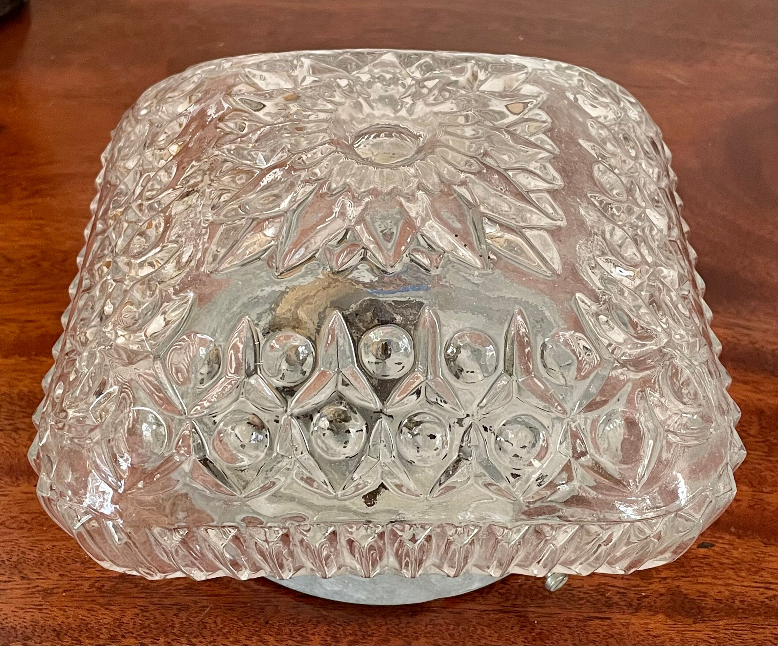 Vintage molded glass ceiling lamp