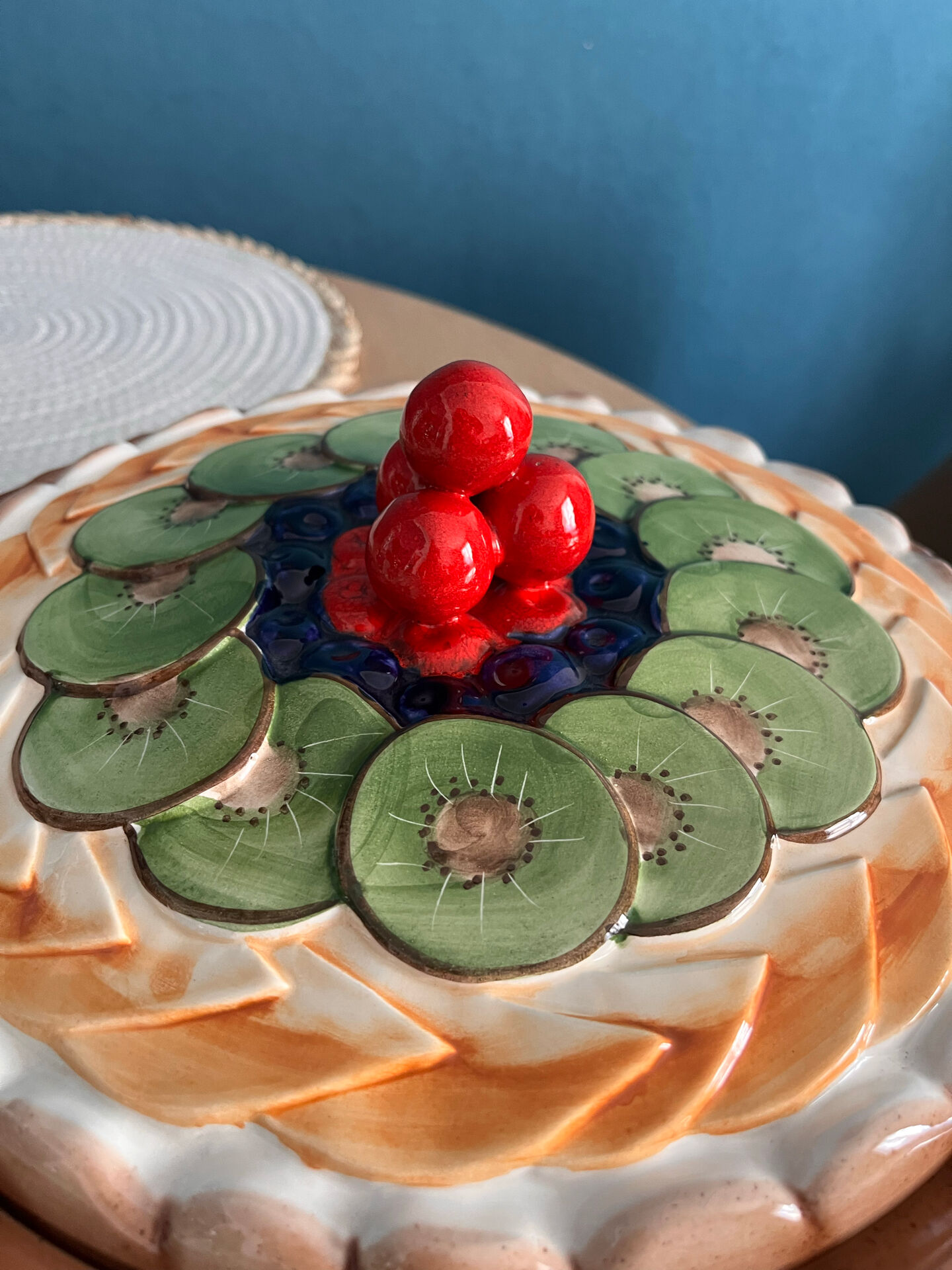 Fruit tart dish barbotine "fruit tart" Silea