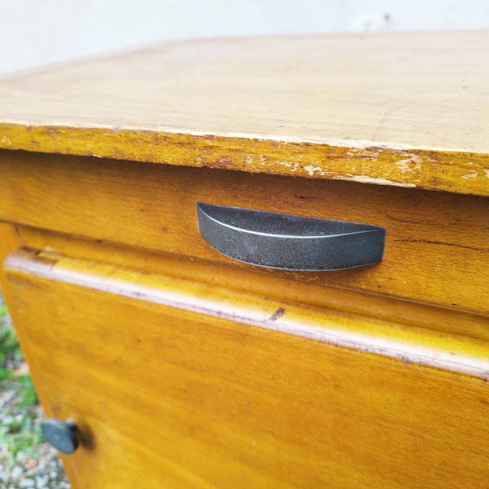 Small vintage wooden storage jam maker