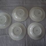 5 hollow plates faience de gien - model lorraine fleurs
