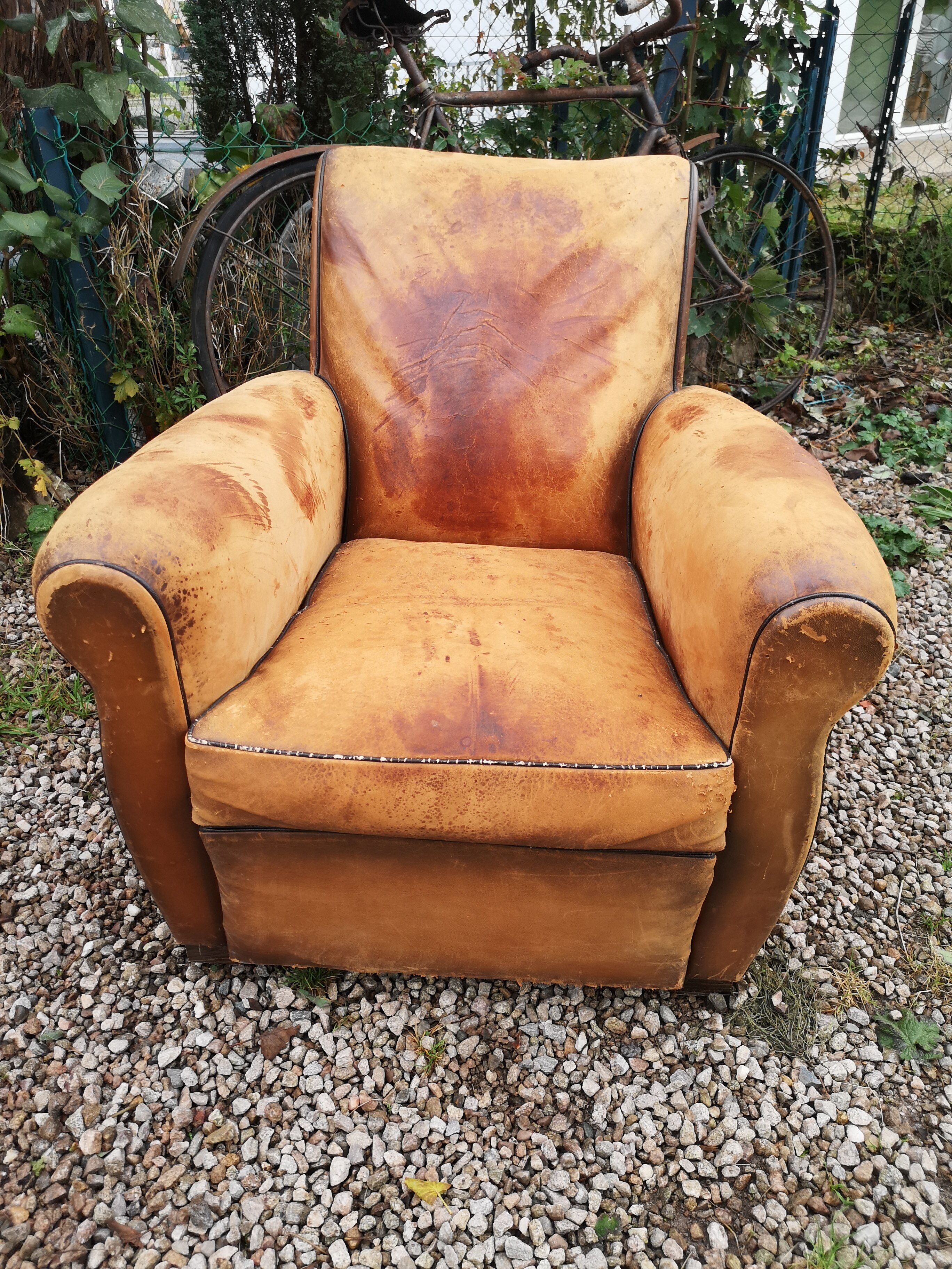 Fauteuil club cuir 1920