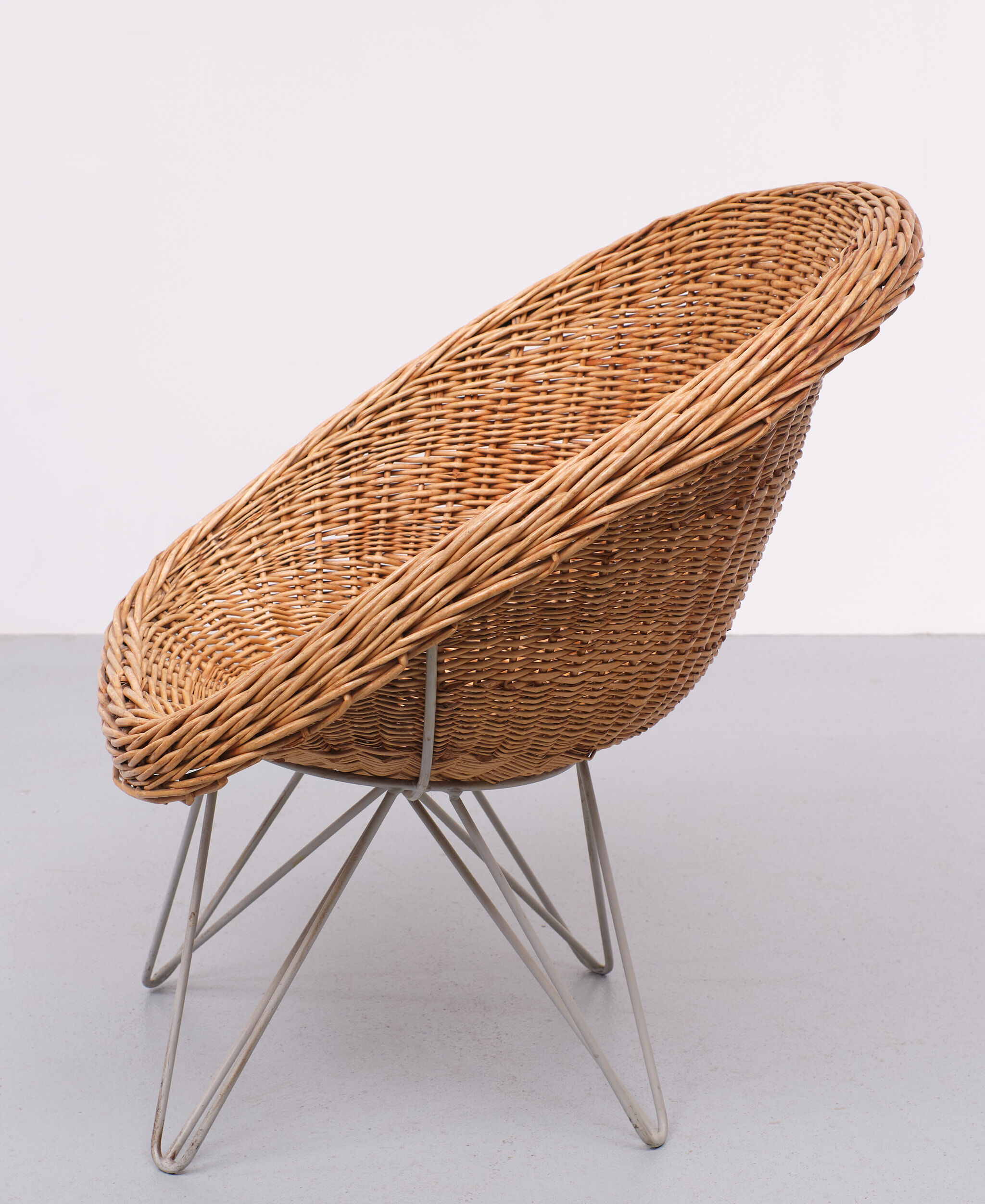 Wicker chair Design Teun Velthuizen for Urotan 1950s Holland