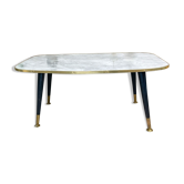 Table basse vintage effet marbre 1970