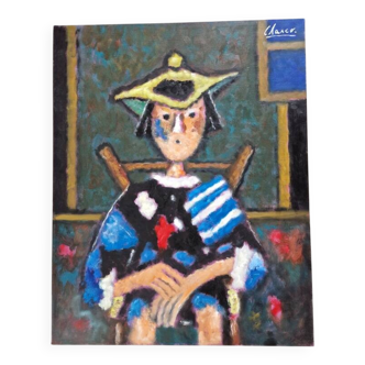 Roland Chanco (1924-2017), friend of Picasso - Oil on canvas, Barbara