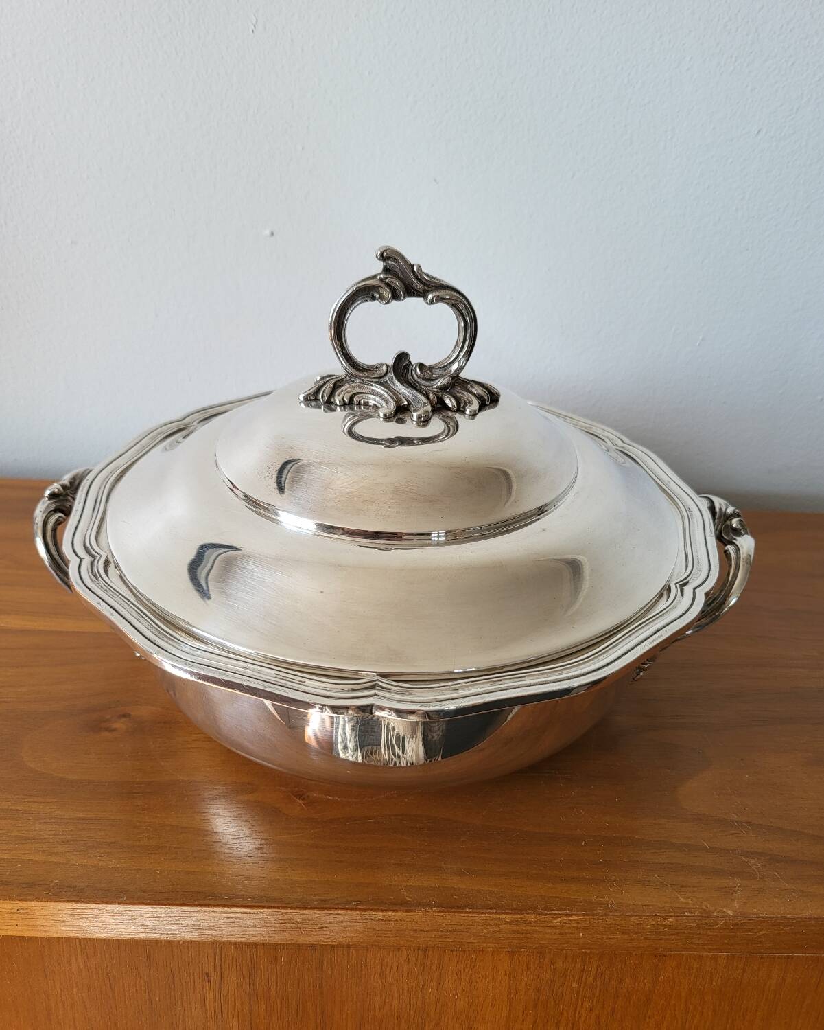 Silver-plated vegetable dish with Lutece hallmark