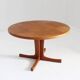 Vintage Danish round extendable dining table teak 1960s