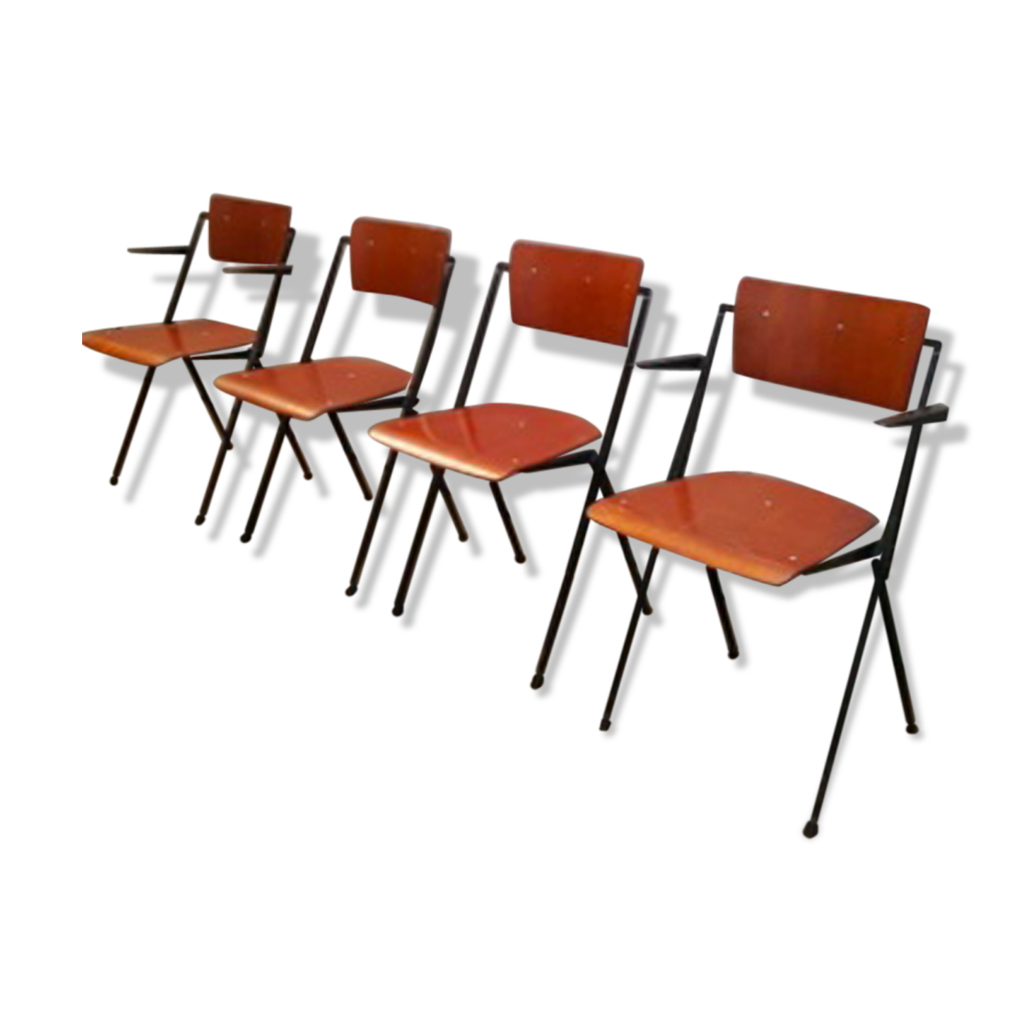 Set of 4haises pyramid by wim rietveld for cirkel ahrend, 1964