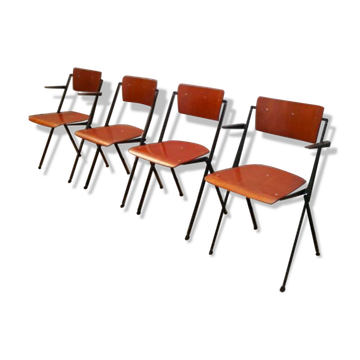 Set of 4haises pyramid by wim rietveld for cirkel ahrend, 1964