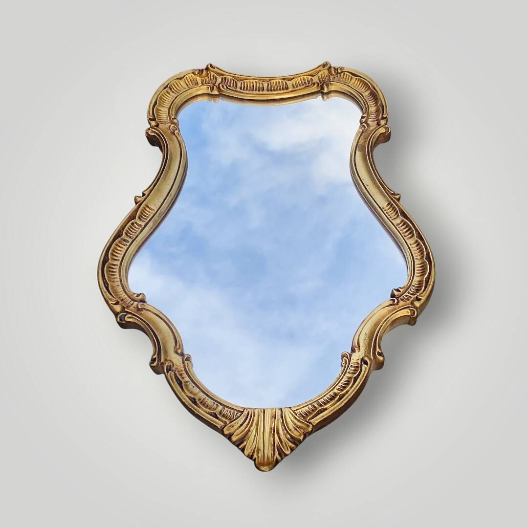 Antique Rococo style gilded resin wall mirror