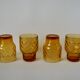 Lot de 4 verres ambrés Pernod années 70
