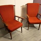 Pair of Baumann fan model armchairs