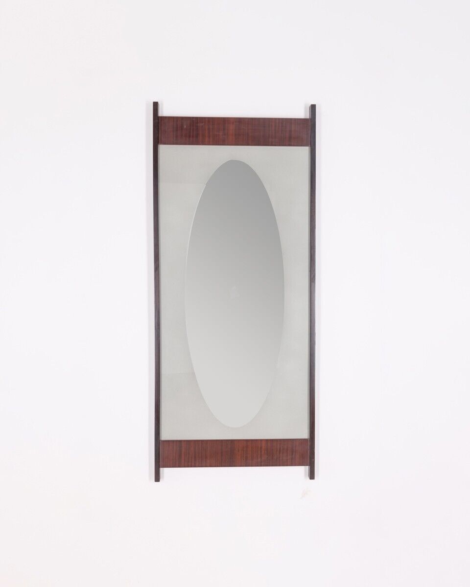 Vintage 60's wall mirror in rosewood italian design