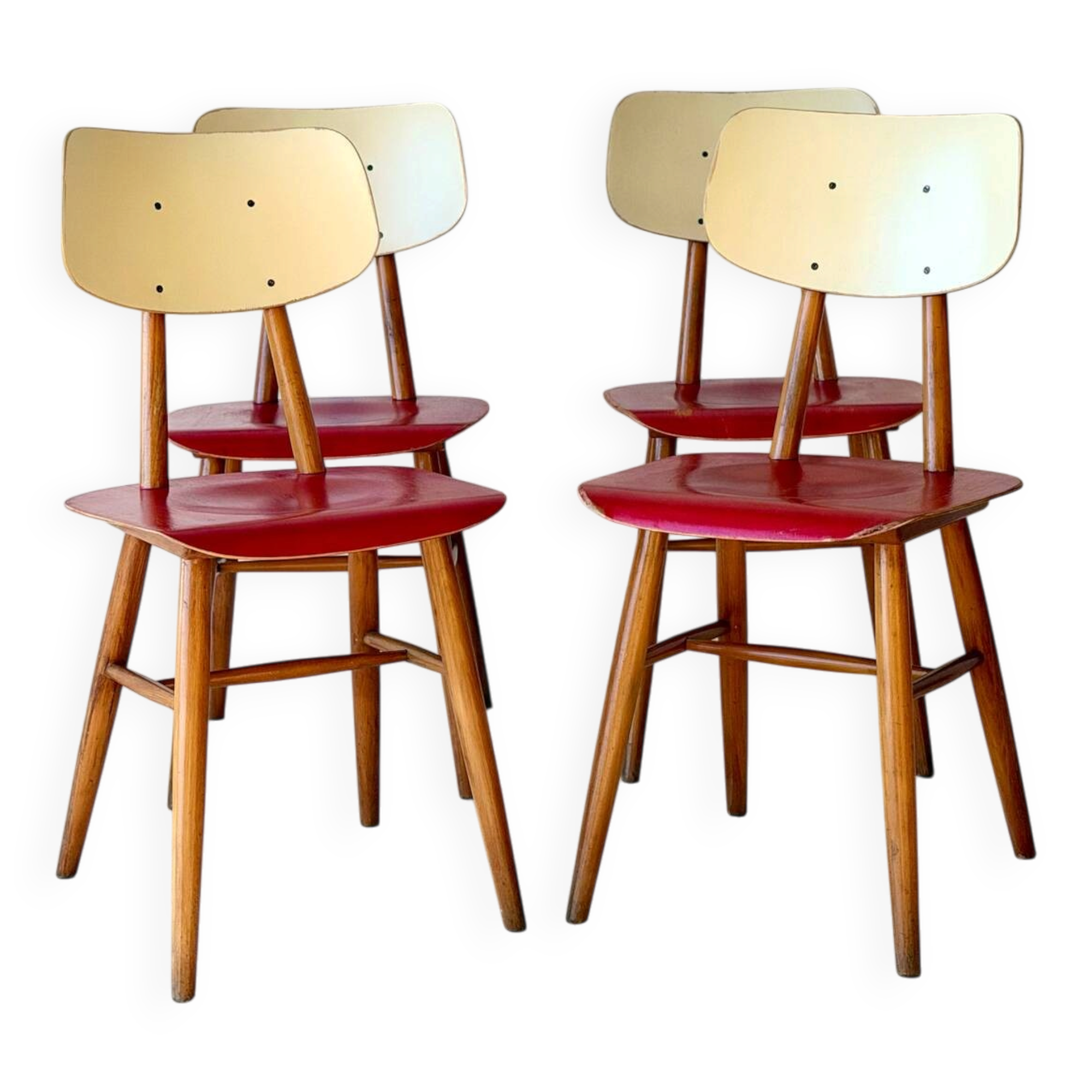 Dining Red Chairs by TON, 1960’