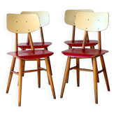 Dining Red Chairs by TON, 1960’