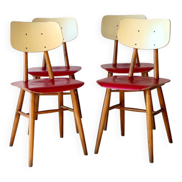 Dining Red Chairs by TON, 1960’