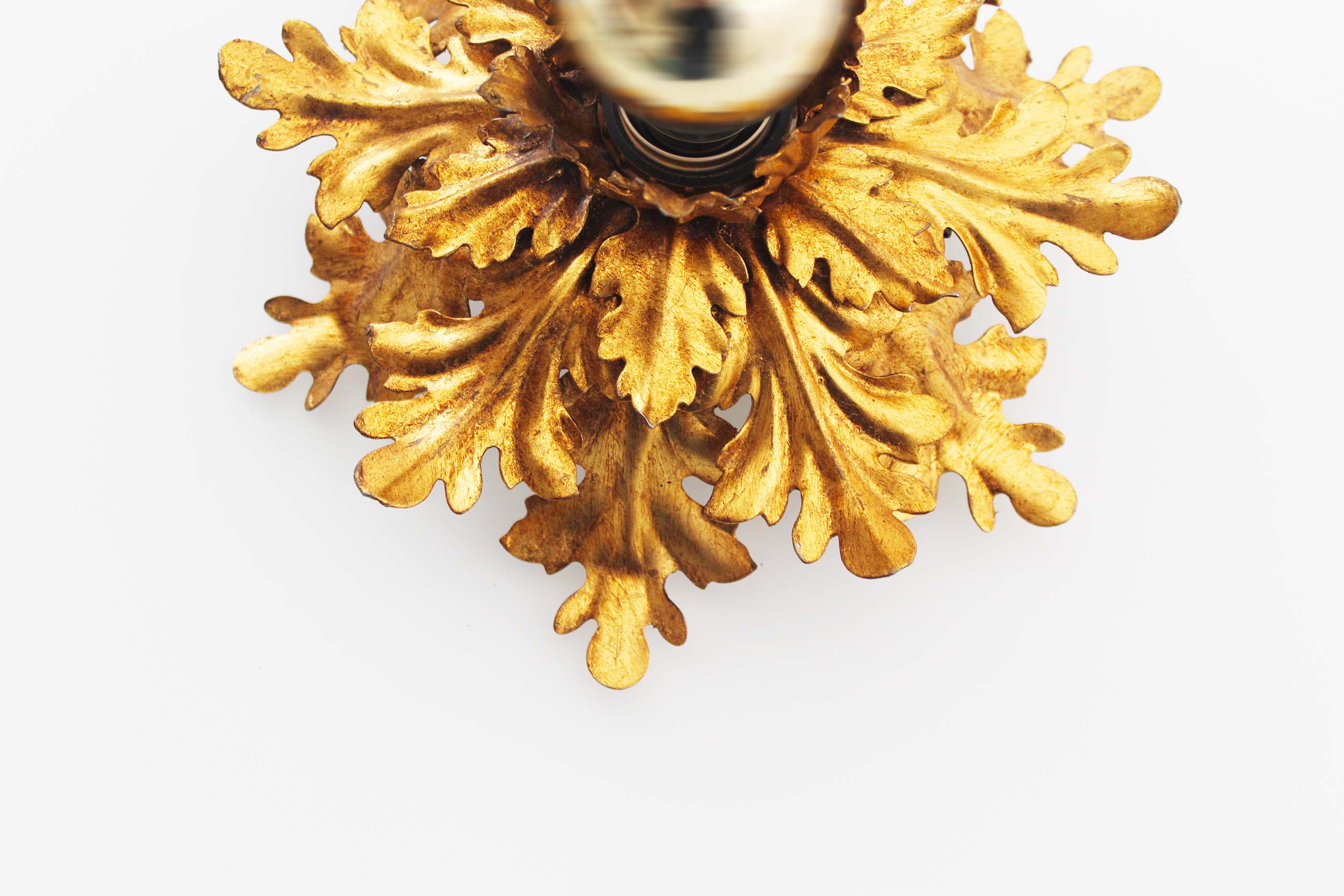 1960's Gilt 'Florentine' Ceiling of wall light by Banci Firenze