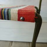 Vintage metal and canvas folding camping chairs