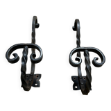 Pair of Medieval Style Wrought Iron Wall Brackets