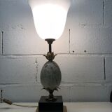 Lamp 'ostrich egg' stone, brass