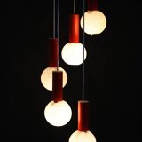 1970s Cascade Chandelier with Plastic Shades by Pokrok Zilina, Czechoslovakia