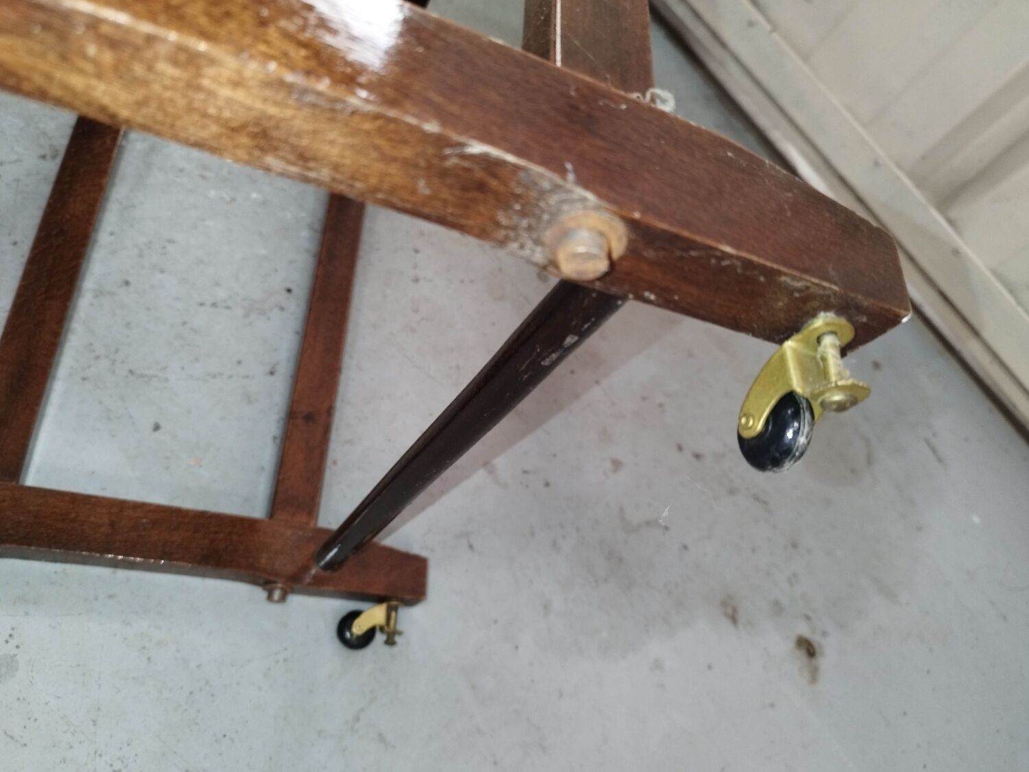 Wooden valet on wheels