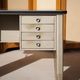 Vintage metal desk, desk with drawers and folding shelf, vintage desk