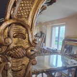 Miroir XX bois sculpté 95 x 67
