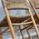 Set of 8 chairs 1960s Charlotte Perriand Style woven straw & wood
