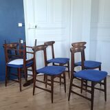 1960s Italian teak chairs in blue