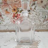 Vintage glass whiskey decanter curved hexagonal shape