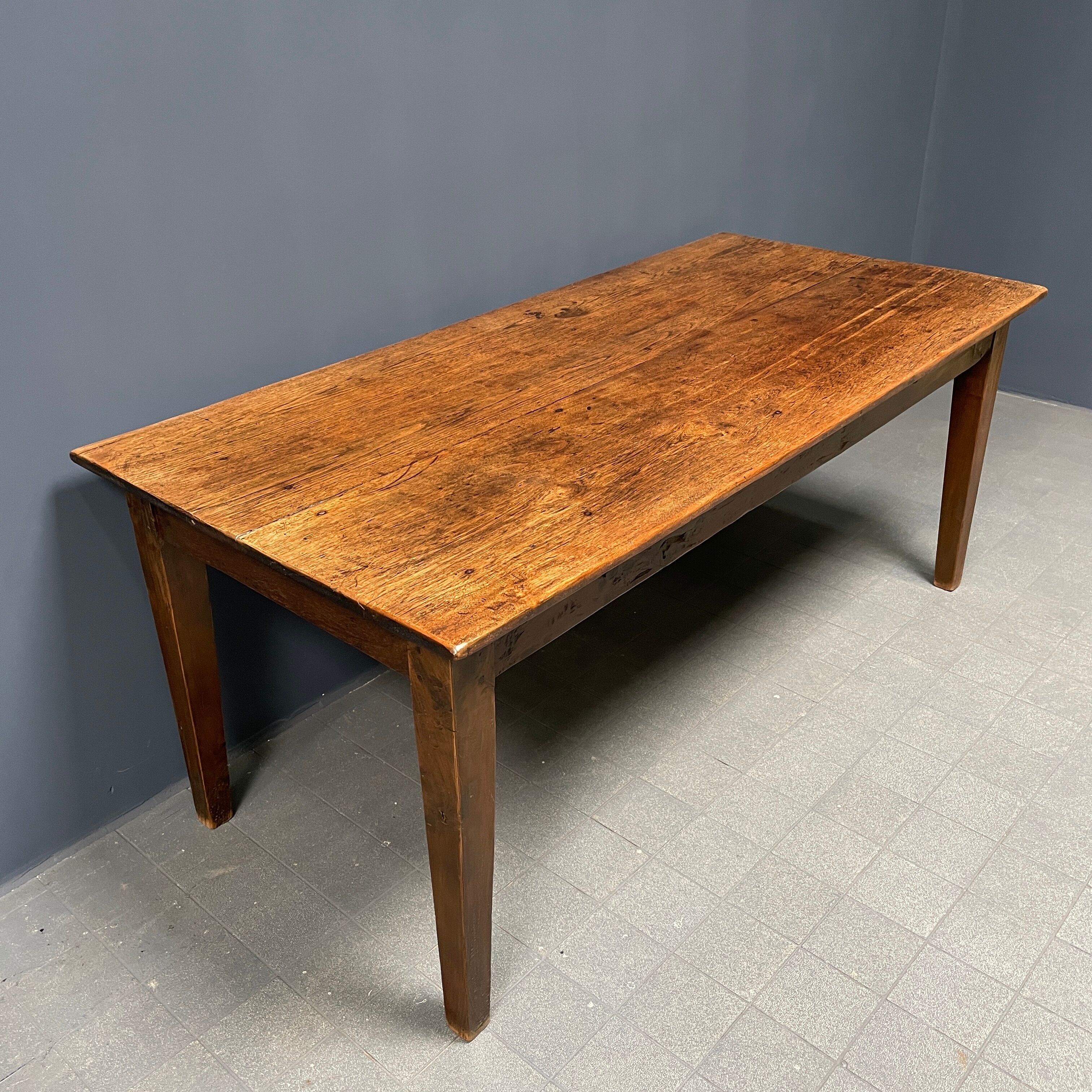 Rustic french farmhouse dining table made of oak and elm