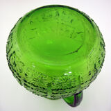 Emerald green molded glass pitcher - Bormioli Fidenza Vitraria Italy - vintage 60s