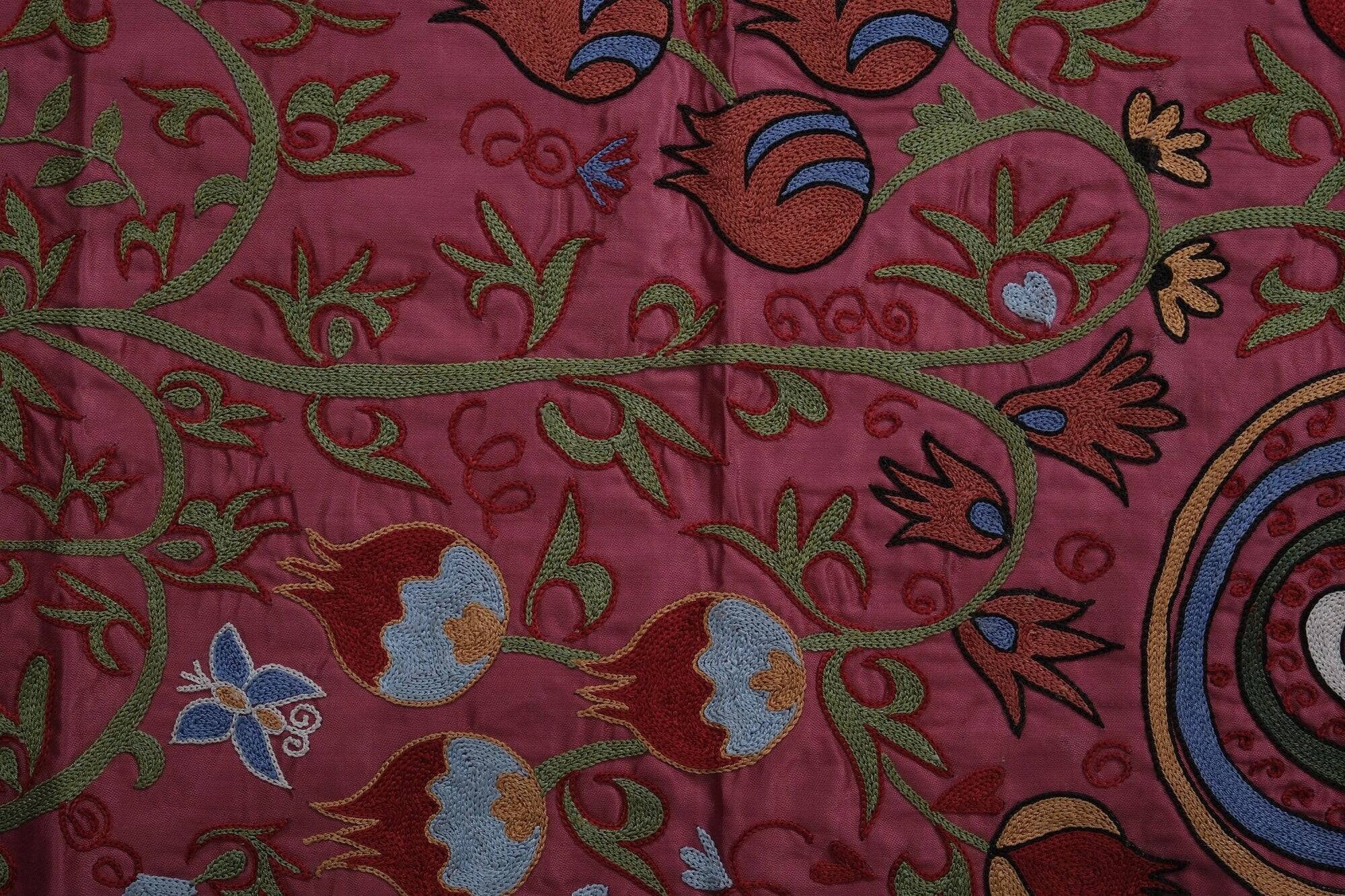 Vintage hand-embroidered tribal tapestry 54x190 cm