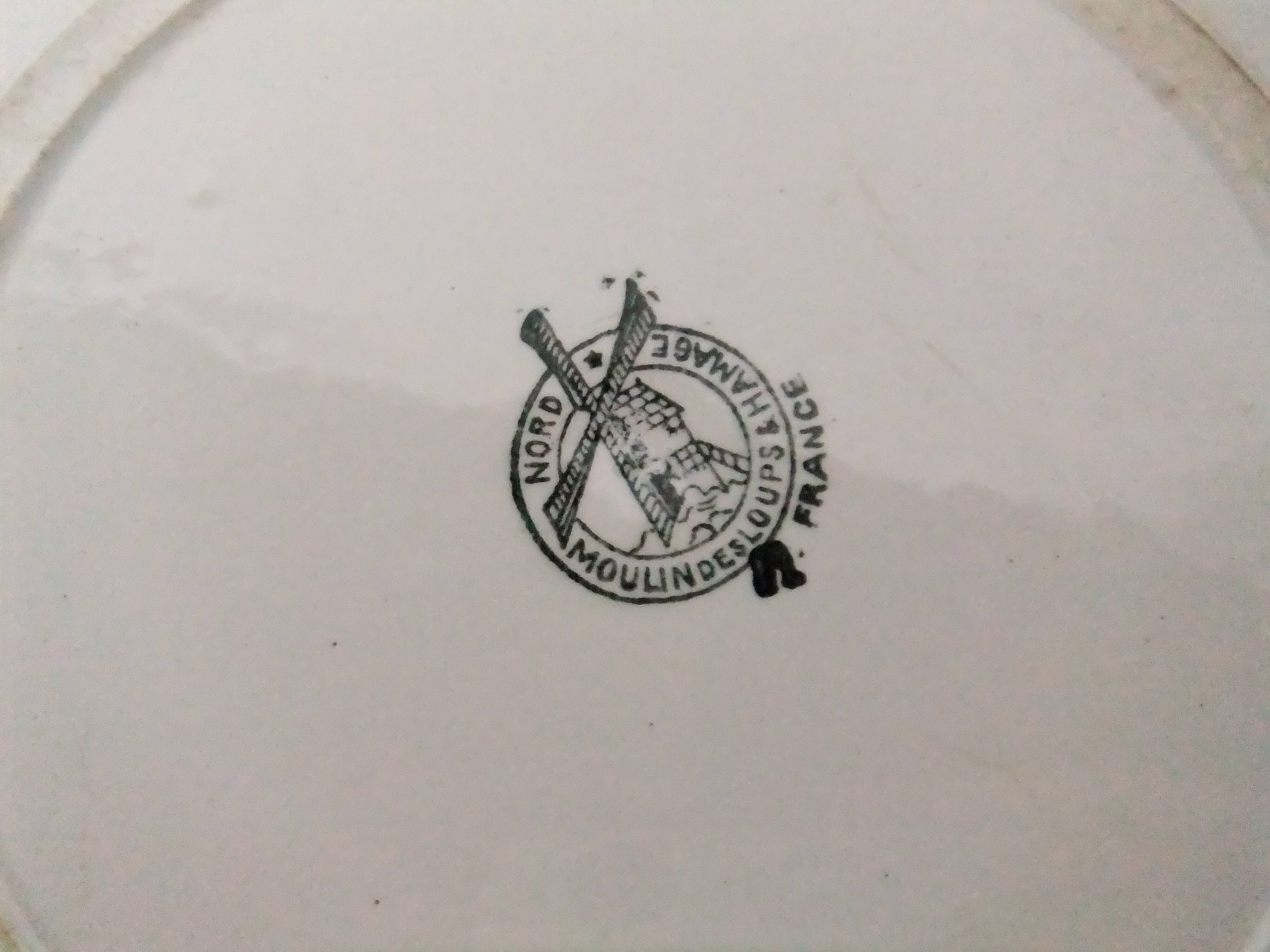 Old dish plate decor of rooster Moulin du Loups Hamage