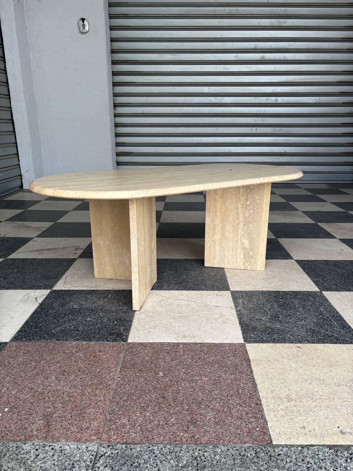 Vintage travertine coffee table